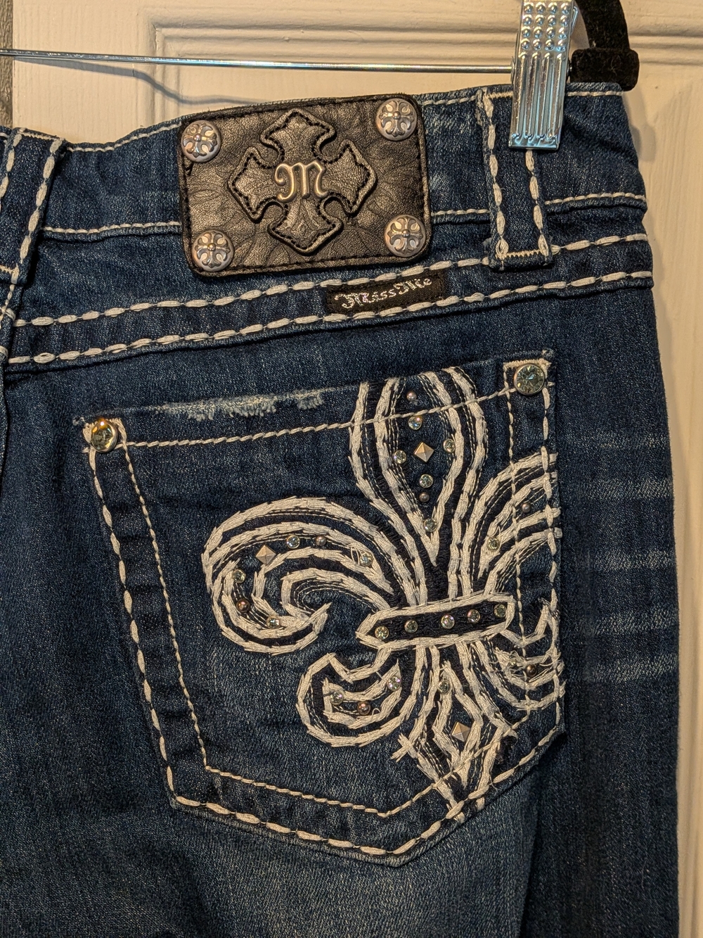 Miss Me Dark Blue Straight Leg Jeans - Picture 4 of 9